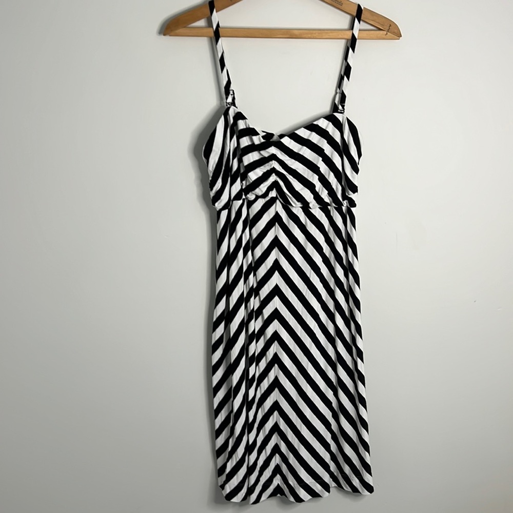 Soma Black & White Chevron Sundress Super Soft Large LG